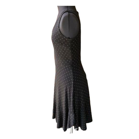 LOFT Outlet Black Casual Sleeveless Dress V-Neck Polka-Dot Fit & Flare Petite - Picture 4 of 7